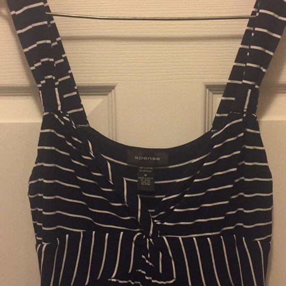 SPENSE NAVY & WHITE STRIPED DRESS - Picture 3 of 5